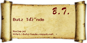 Butz Tünde névjegykártya